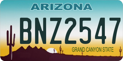 AZ license plate BNZ2547