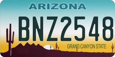 AZ license plate BNZ2548