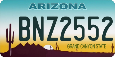 AZ license plate BNZ2552