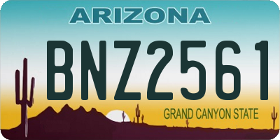 AZ license plate BNZ2561
