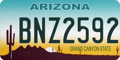 AZ license plate BNZ2592