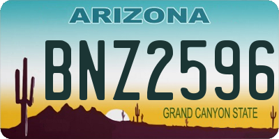 AZ license plate BNZ2596