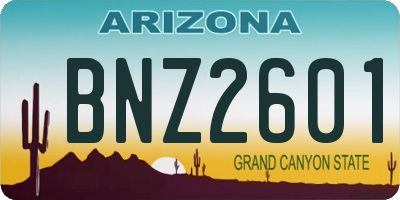 AZ license plate BNZ2601