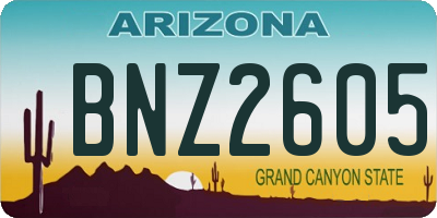 AZ license plate BNZ2605