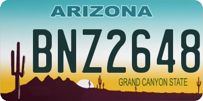 AZ license plate BNZ2648
