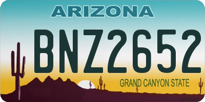 AZ license plate BNZ2652
