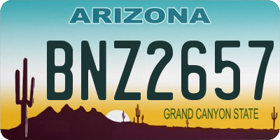 AZ license plate BNZ2657