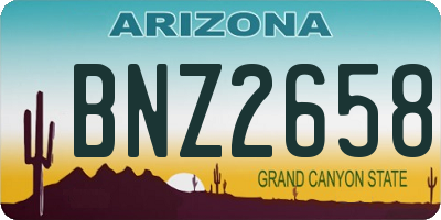 AZ license plate BNZ2658