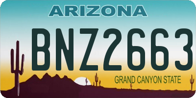 AZ license plate BNZ2663