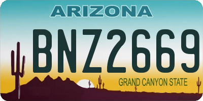 AZ license plate BNZ2669