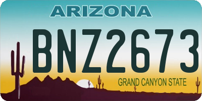 AZ license plate BNZ2673