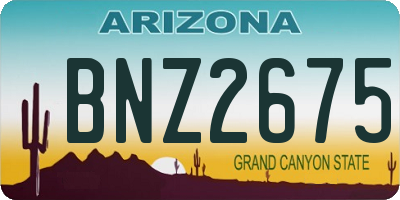AZ license plate BNZ2675