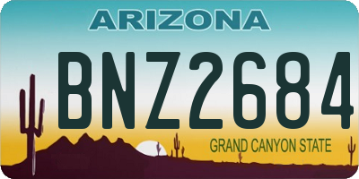 AZ license plate BNZ2684