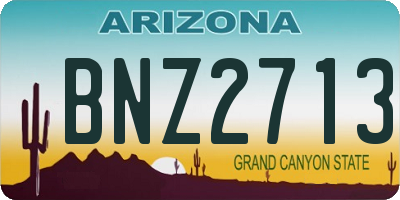 AZ license plate BNZ2713