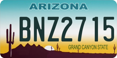 AZ license plate BNZ2715