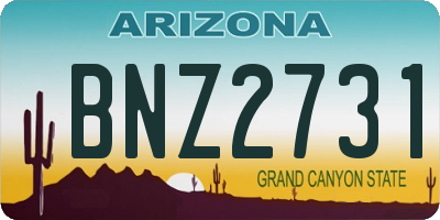 AZ license plate BNZ2731