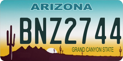 AZ license plate BNZ2744