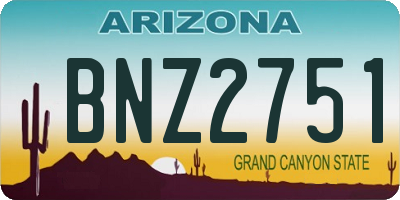 AZ license plate BNZ2751