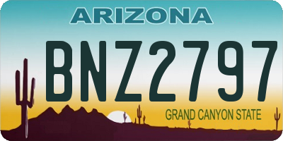 AZ license plate BNZ2797