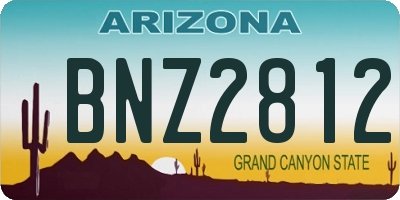 AZ license plate BNZ2812