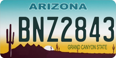 AZ license plate BNZ2843
