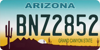 AZ license plate BNZ2852