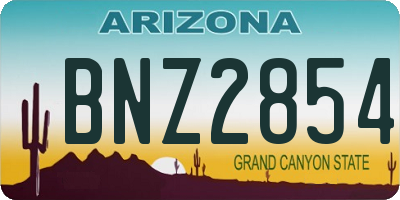 AZ license plate BNZ2854