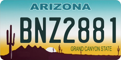 AZ license plate BNZ2881