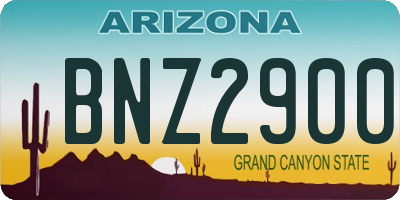 AZ license plate BNZ2900
