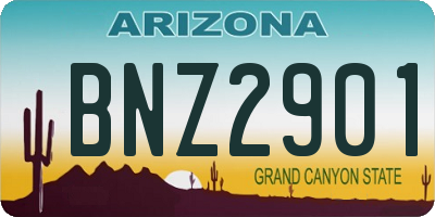 AZ license plate BNZ2901