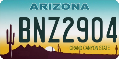 AZ license plate BNZ2904