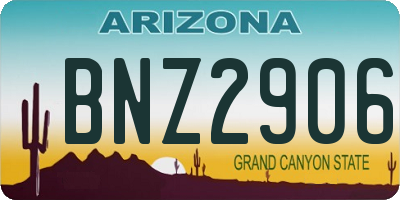 AZ license plate BNZ2906