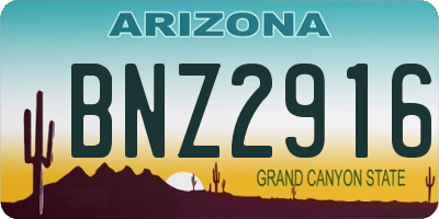 AZ license plate BNZ2916
