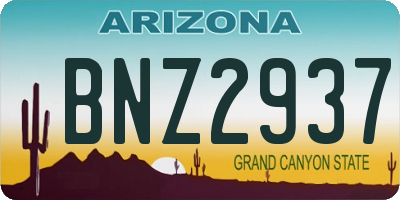 AZ license plate BNZ2937