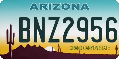 AZ license plate BNZ2956