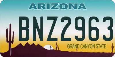 AZ license plate BNZ2963