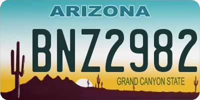 AZ license plate BNZ2982