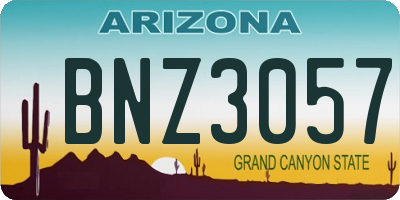 AZ license plate BNZ3057
