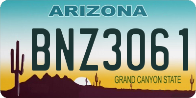 AZ license plate BNZ3061