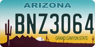 AZ license plate BNZ3064