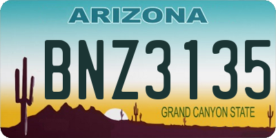 AZ license plate BNZ3135