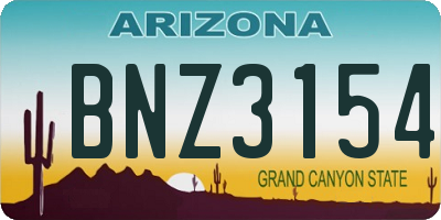 AZ license plate BNZ3154
