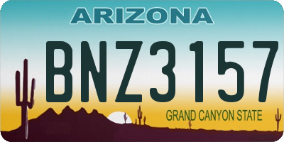 AZ license plate BNZ3157