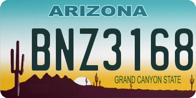 AZ license plate BNZ3168