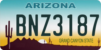 AZ license plate BNZ3187