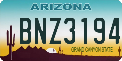 AZ license plate BNZ3194