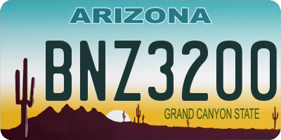 AZ license plate BNZ3200
