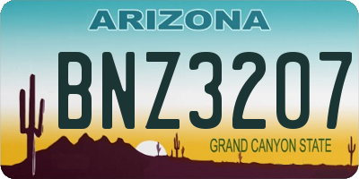 AZ license plate BNZ3207