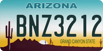 AZ license plate BNZ3212