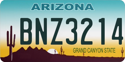 AZ license plate BNZ3214